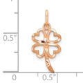 10K Rose Gold Four Leaf Clover Charm Pendant by Fine Color Jewels