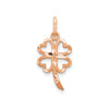 10K Rose Gold Four Leaf Clover Charm Pendant