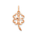 10K Rose Gold Four Leaf Clover Charm Pendant by Fine Color Jewels