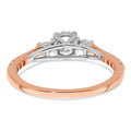 10k Rose Gold Lab Diamond Three Stone Pave Engagement Ring 3/4 carat by Fine Color Jewels
