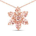10K Rose Gold Morganite Pendant Necklace by Fine Color Jewels
