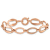 10K Rose Gold Textured & Polished Open Marquise Link Spring Ring Chain Bracelet