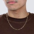 10K Solid Gold 3MM Italian Figaro Chain Link Pendant Necklace by DailySale