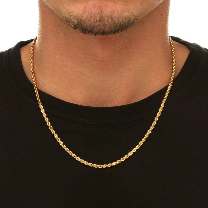 10k Solid Gold Rope Chain 2.5mm by DailySale
