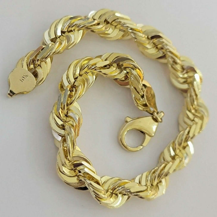 10K Solid Yellow Gold 8" 6MM Rope Bracelet by DailySale