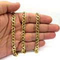 10K Solid Yellow Gold Curb Cuban Link Chain Pendant Necklace 7mm by DailySale