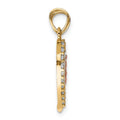 10k Two-tone CZ Break-apart Cross Heart Pendant by Fine Color Jewels