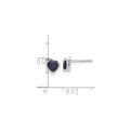 10k White Gold Created Sapphire Heart Post Earrings by Fine Color Jewels