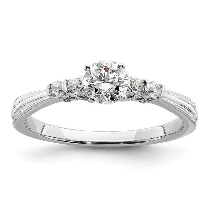 10k White Gold Lab Diamond Engagement Ring 1/2 carat by Fine Color Jewels