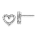 10K White Gold Lab Grown Diamond Heart Stud Earrings by Fine Color Jewels