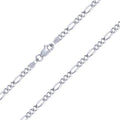 10K White Gold Men Women 2.5mm Solid Figaro Chain Pendant Necklace by DailySale