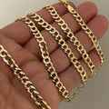 10k Yellow Gold 5MM Curb Chain Cuban Link Necklace 16"-30" Made In Italy by DailySale