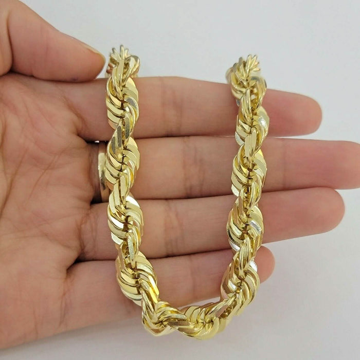 10K Yellow Gold 6MM Diamond Cut Rope Chain Necklace by DailySale