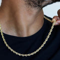 10K Yellow Gold 6MM Diamond Cut Rope Chain Necklace by DailySale