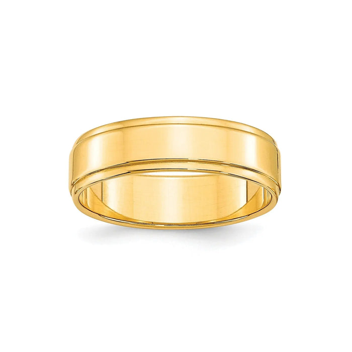 10k Yellow Gold 6mm Wedding Band for Men and Women by Fine Color Jewels
