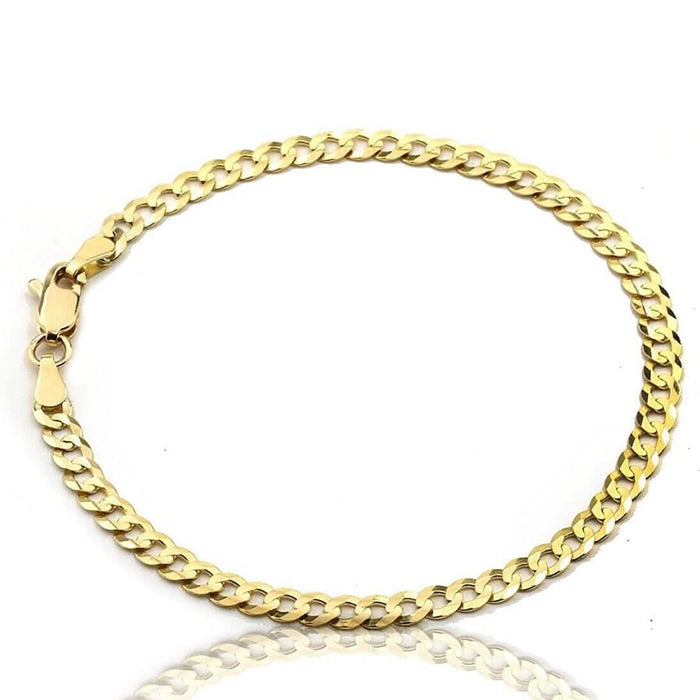 10K Yellow Gold Cuban Curb Chain Bracelet Anklet For Women – 2mm by DailySale
