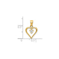 10k Yellow Gold Cubic Zirconia Heart Charm by Fine Color Jewels
