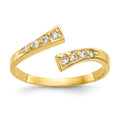 10k Yellow Gold Cubic Zirconia Toe Ring by Fine Color Jewels