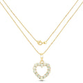 10K Yellow Gold Ethiopian Opal Heart Pendant Necklace by Fine Color Jewels