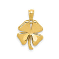 10K Yellow Gold Four Leaf Clover Charm Luck Pendant by Fine Color Jewels