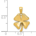 10K Yellow Gold Four Leaf Clover Charm Luck Pendant by Fine Color Jewels
