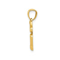 10K Yellow Gold Four Leaf Clover Charm Luck Pendant by Fine Color Jewels