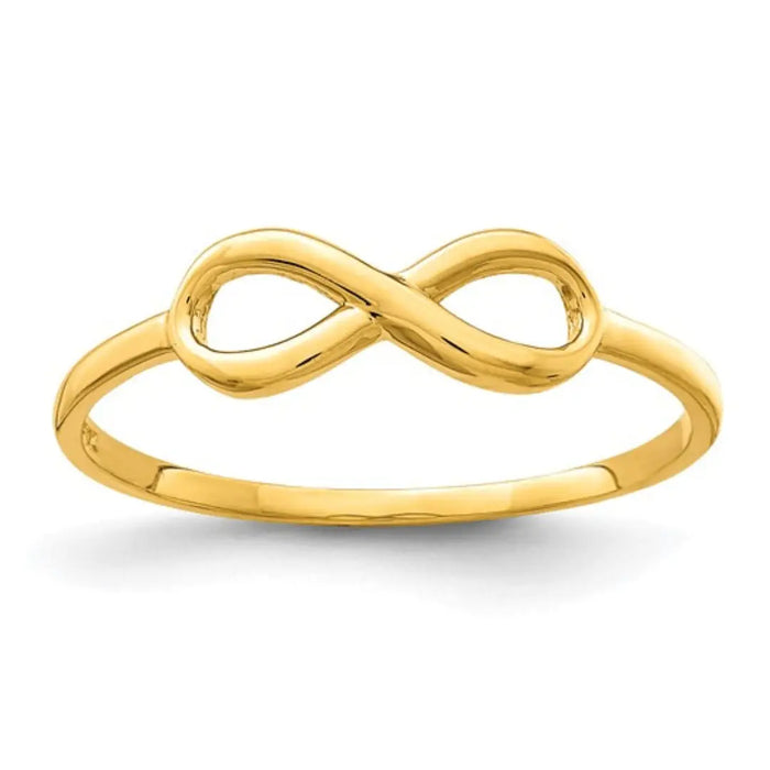 10K Yellow Gold Infinity Ring by Fine Color Jewels