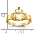 10k Yellow Gold Irish Claddagh Ring by Fine Color Jewels