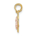10K yellow gold mom - Daughter Breakable Hearts Pendant by Fine Color Jewels