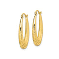 10K Yellow Gold Oval Hollow Hoop Earrings by Fine Color Jewels