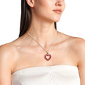 10K Yellow Gold Ruby Heart Necklace by Fine Color Jewels