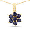 10K Yellow Gold Sapphire and Diamond Necklace