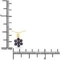 10K Yellow Gold Sapphire and Diamond Necklace by Fine Color Jewels