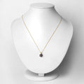 10K Yellow Gold Sapphire and Diamond Necklace by Fine Color Jewels