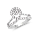 0.54 Carat Genuine White Diamond 14K White Gold Ring (G-H Color, SI1-SI2 Clarity) by Bids.com