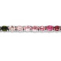 11.16 Ct Oval Multicolor Ombre Tourmaline Prong Sterling Silver Tennis Bracelet by Fine Color Jewels