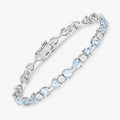 11 Ct Heart Blue Topaz Prong Silver Tennis Bracelet by Fine Color Jewels