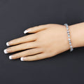 11 Ct Heart Blue Topaz Prong Silver Tennis Bracelet by Fine Color Jewels