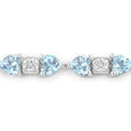 11 Ct Heart Blue Topaz Prong Silver Tennis Bracelet by Fine Color Jewels