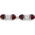 11 Ct Heart Red Garnet and Diamond Prong Silver Tennis Bracelet by Fine Color Jewels