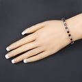11 Ct Heart Red Garnet and Diamond Prong Silver Tennis Bracelet by Fine Color Jewels