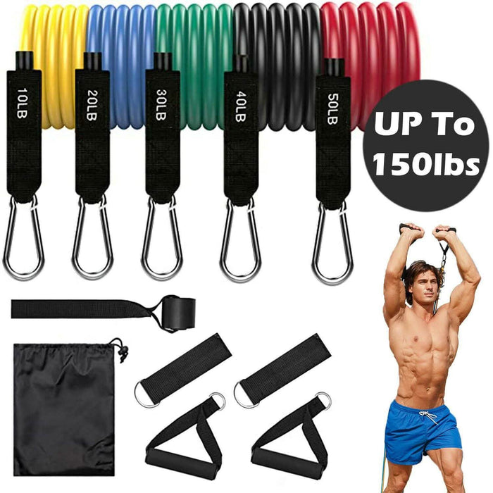 11-Piece Set: Gym Pull Rope Exercise Resistance Bands by DailySale