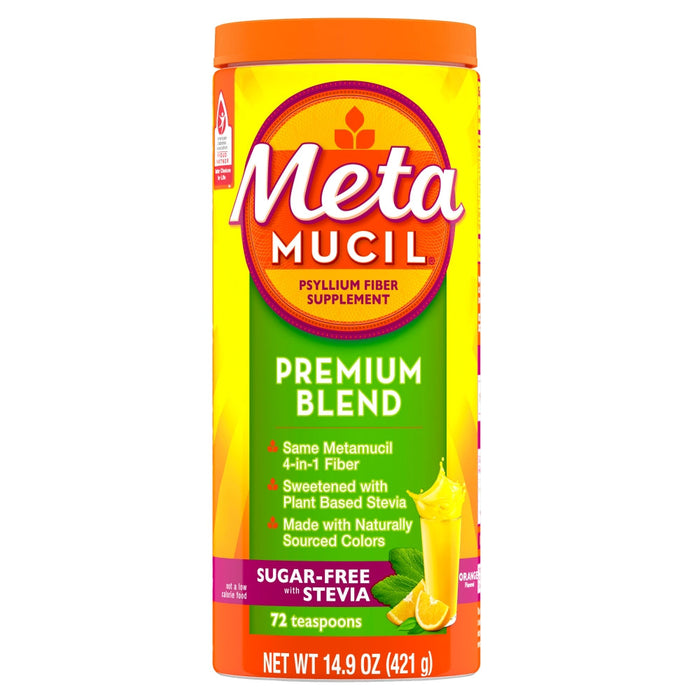 Metamucil Premium Psyllium Stevia Fiber Powder Orange 14.9Oz by Pasteur Pharmacy