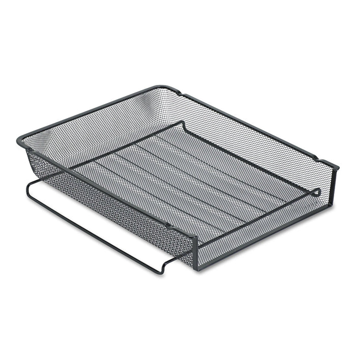 Rolodex Mesh Stackable Front Load Tray, 1 Section, Letter Size Files, 8.5" x 11", Black