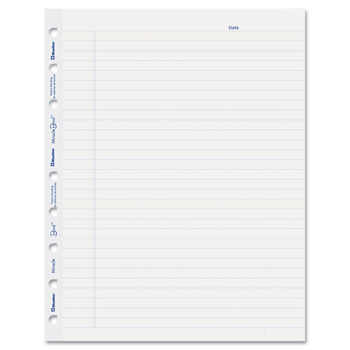Blueline MiracleBind Ruled Paper Refill Sheets for all MiracleBind Notebooks and Planners, 9.25 x 7.25, White/Blue Sheets, Undated