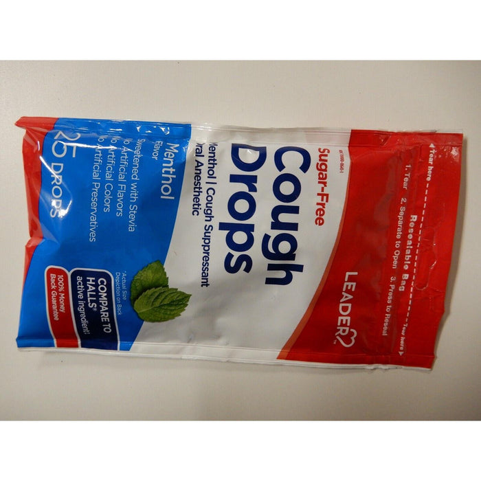 Leader Sugar-Free Cough Drops, Menthol Flavor, 25 Drops by Pasteur Pharmacy