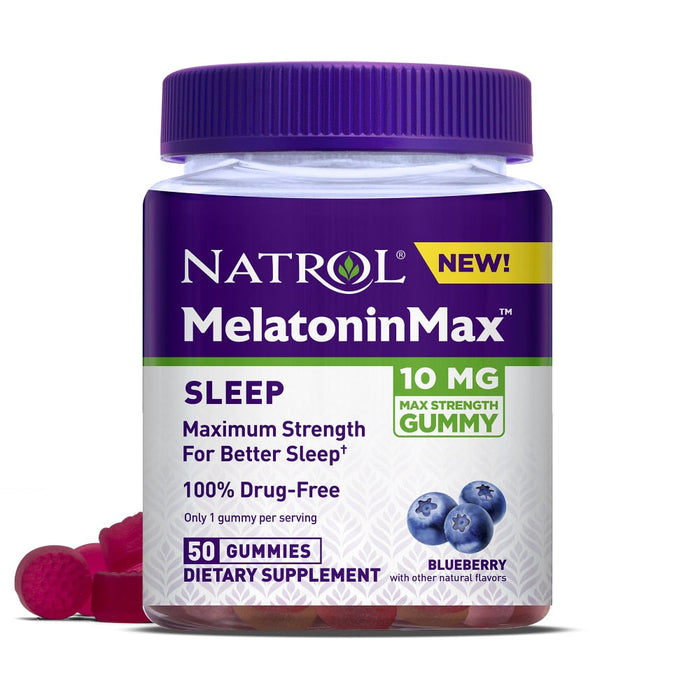 Natrol Melatonin Max, Sleep, 10 Mg, Gummies, Blueberry by Pasteur Pharmacy