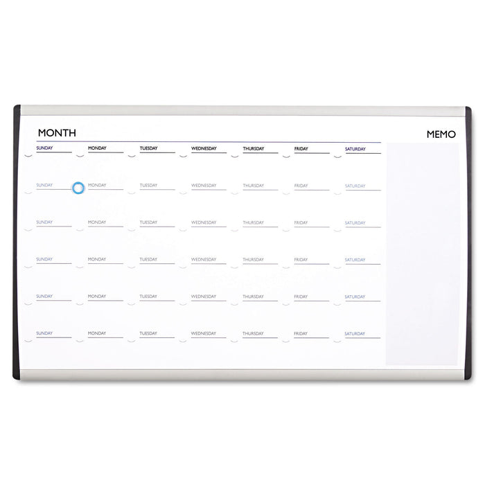 Quartet Magnetic Dry-Erase Calendar, 18 x 30, White Surface, Silver Aluminum Frame
