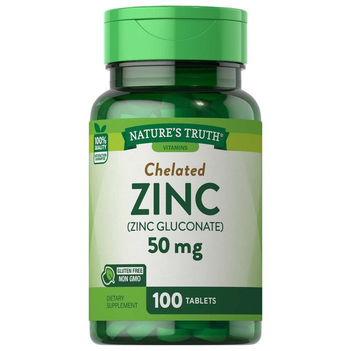 Nature's Truth Chelated 50 Mg Zinc 100 Tablets by Pasteur Pharmacy