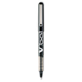 Pilot VBall Liquid Ink Roller Ball Pen, Stick, Fine 0.7 mm, Black Ink, Black Barrel, Dozen